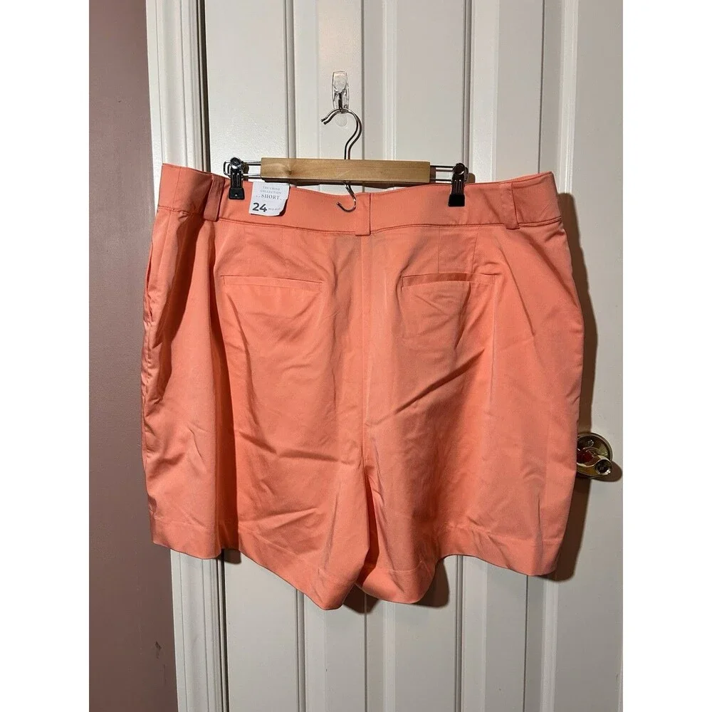 Lane Bryant The Chino Collection Short Womens Size 24 Mid Rise Coral Peach New - Picture 2 of 7